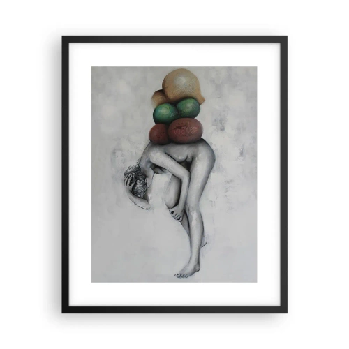 Affisch i svart ram - Livets börda - 40x50 cm