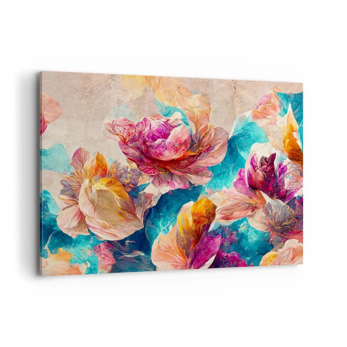 Canvastavla - Bild på duk - Den färgsprakande prakten hos en bukett - 100x70 cm