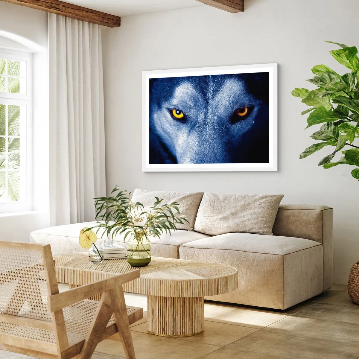 Affisch i vit ram - Hypnotiserade titt - 91x61 cm