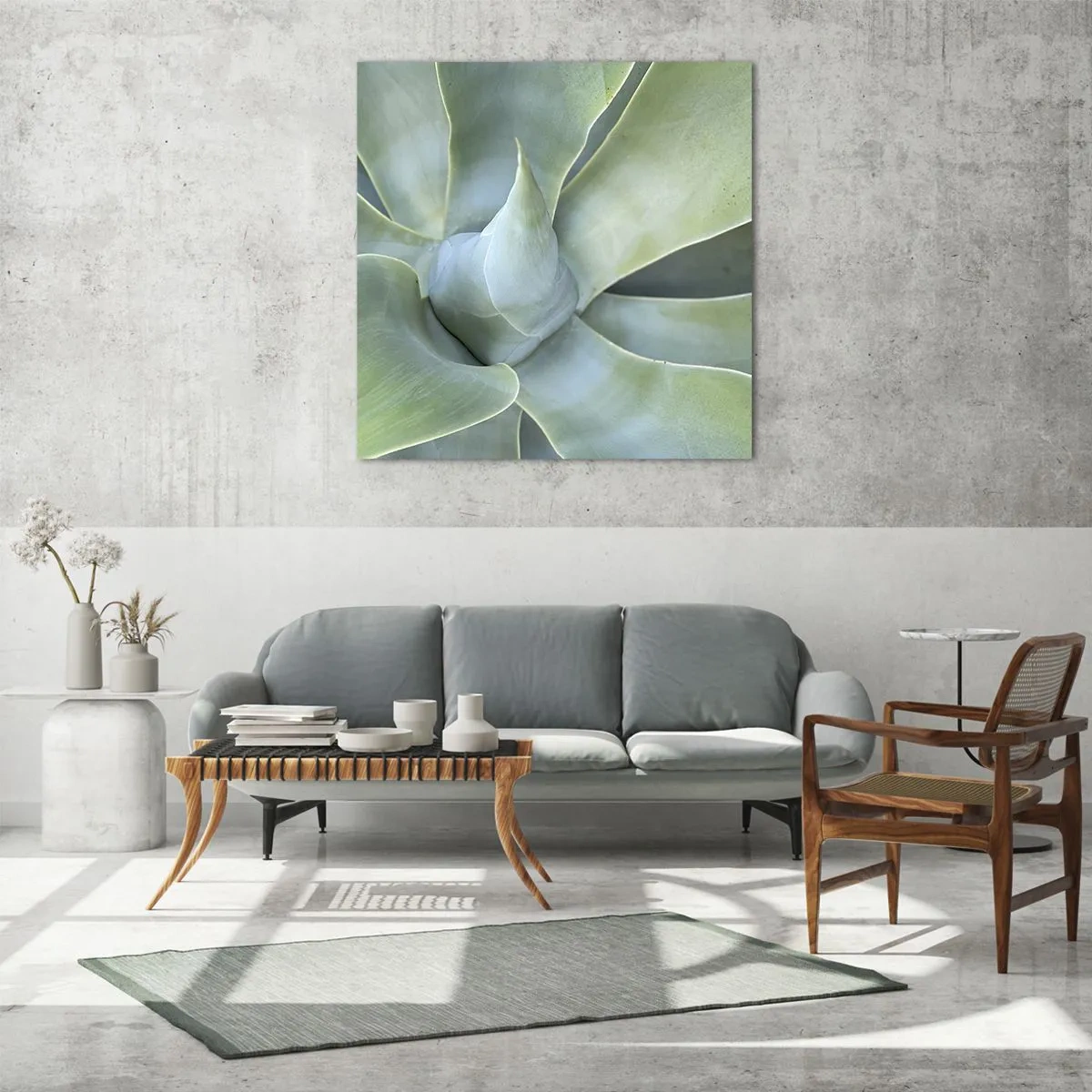 Glastavla - Bild på glas - Det gröna föds - 70x70 cm