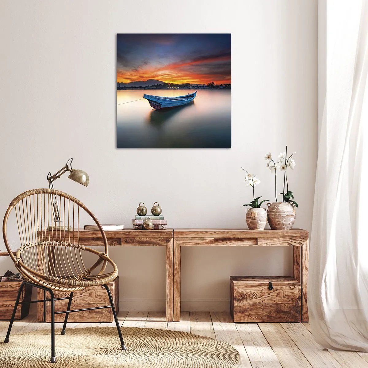 Canvastavla - Bild på duk - Det kommer en god natt - 70x70 cm