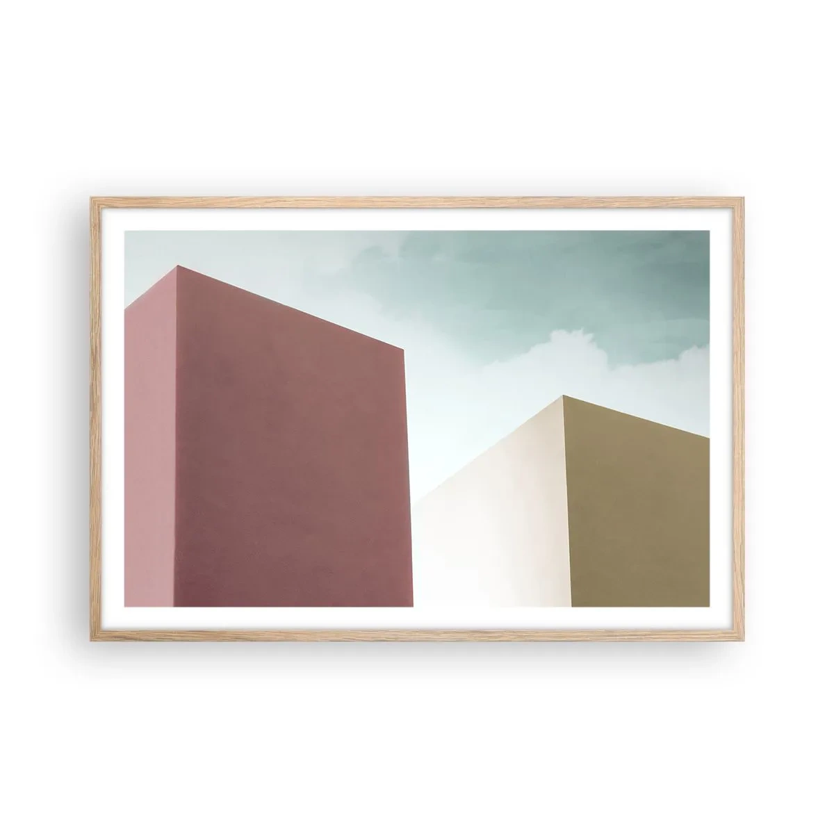 Affisch i ram av ljusek - Geometri av en solig sommar - 91x61 cm
