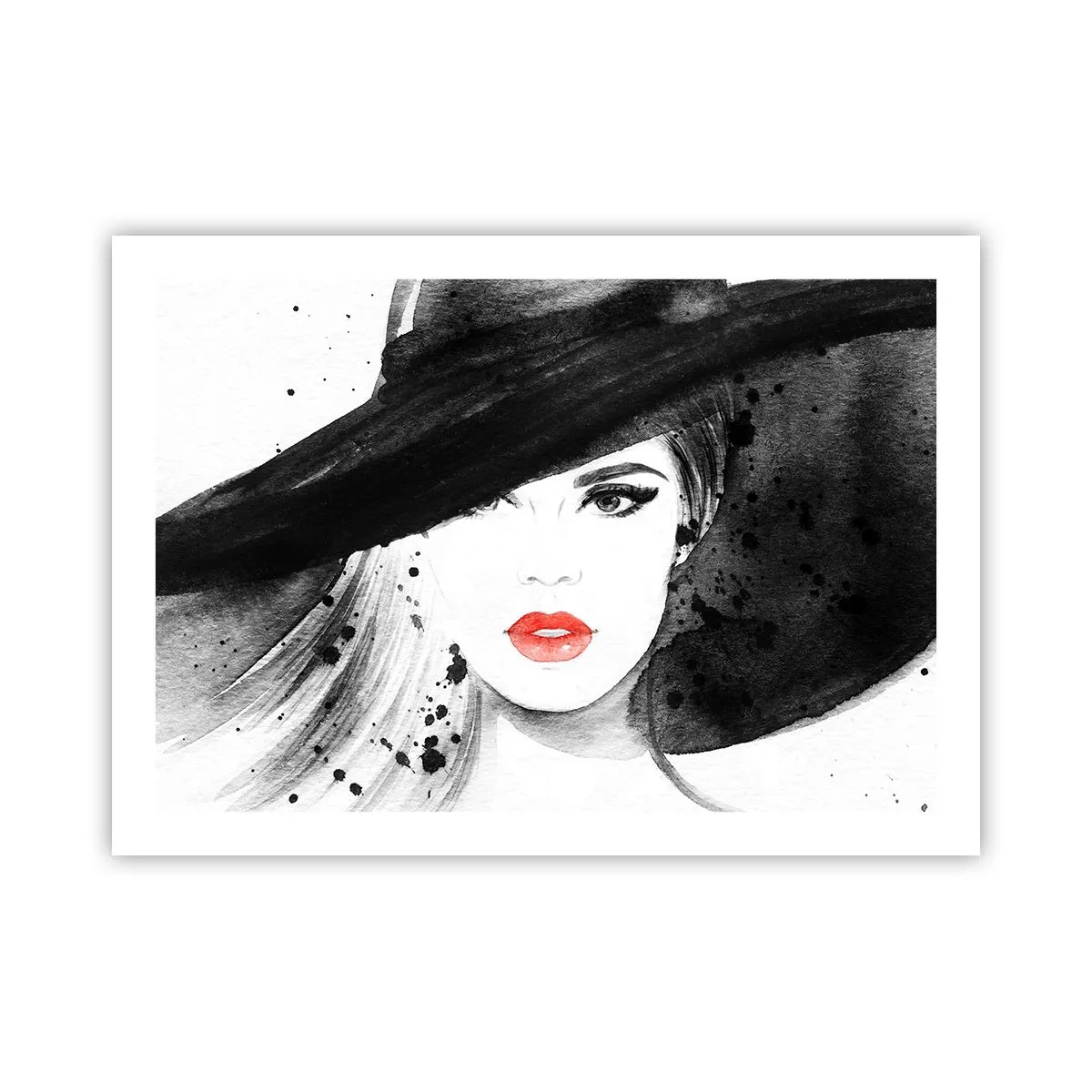 Affisch - En dam i svart - 70x50 cm