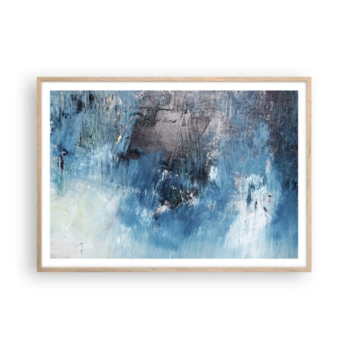Affisch i ram av ljusek - Blå rapsodi - 100x70 cm