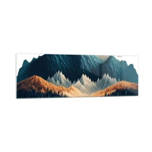 Glastavla - Bild på glas - Perfekt bergslandskap - 160x50 cm