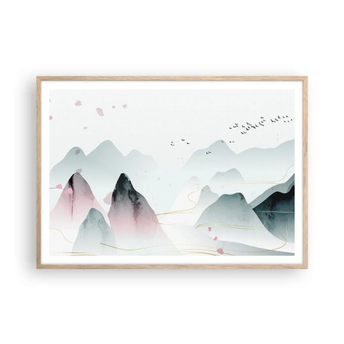 Affisch i ram av ljusek - Över topparna - 100x70 cm