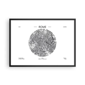 Affisch i svart ram - Roms anatomi - 70x50 cm