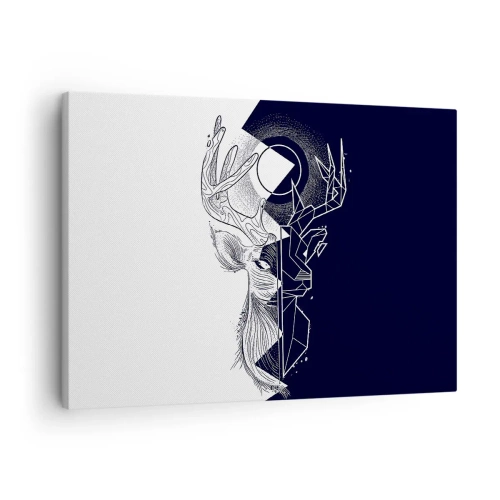 Canvastavla - Bild på duk - Geometri och natur i en symbolisk komposition - 70x50cm - Motsatsernas kamp och gemenskap - Modern väggdekoration för vardagsrum och sovrum ARTTOR