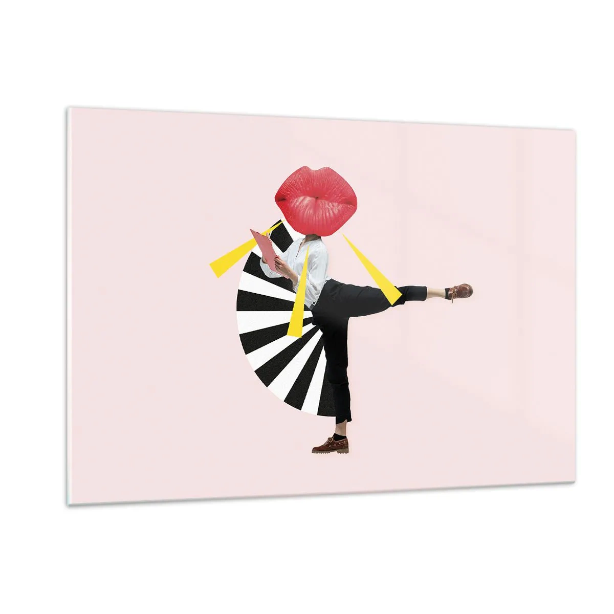 Glastavla - Bild på glas - Surrealistisk pop-art - 120x80 cm