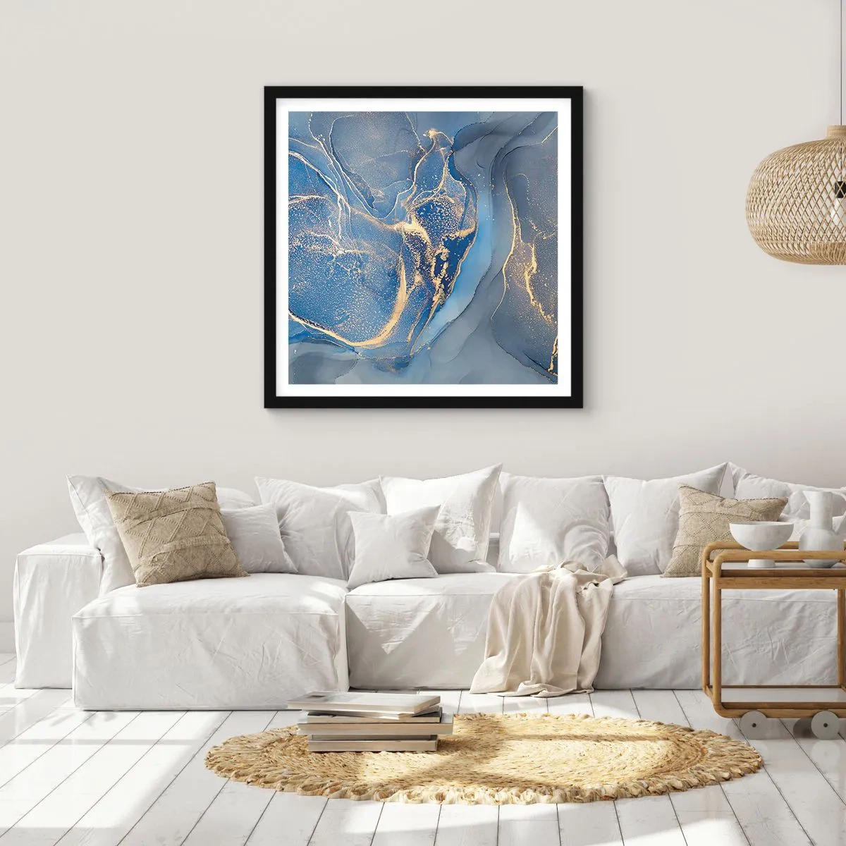 Affisch i svart ram - Gulddamm - 40x40 cm