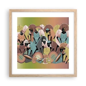 Affisch i ram av ljusek - Högtiden kommer - 40x40 cm