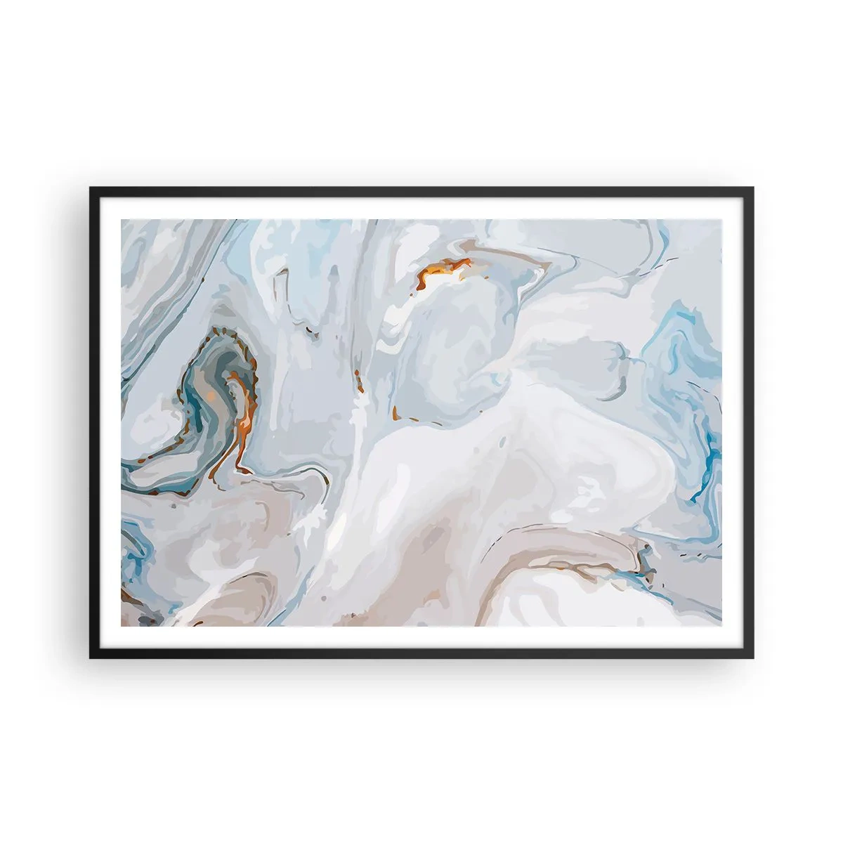 Affisch i svart ram - Utbuktande vithet - 100x70 cm