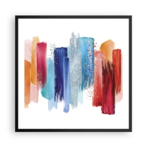 Affisch i svart ram - Upp och ner  - 60x60 cm