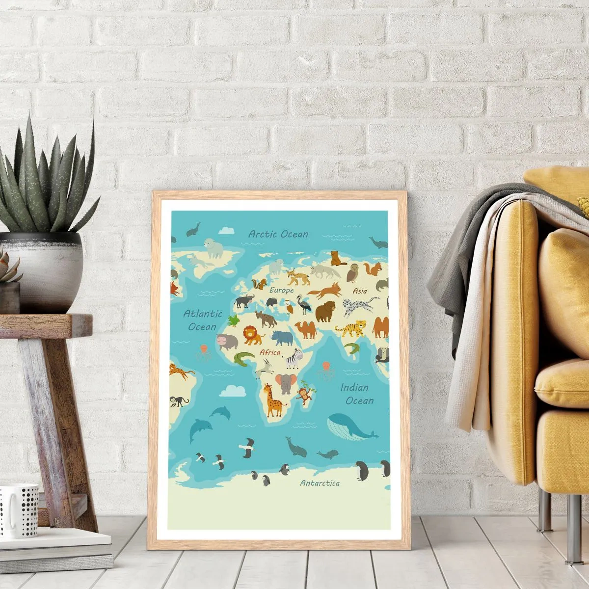 Affisch i ram av ljusek - Goda grannar - 50x70 cm