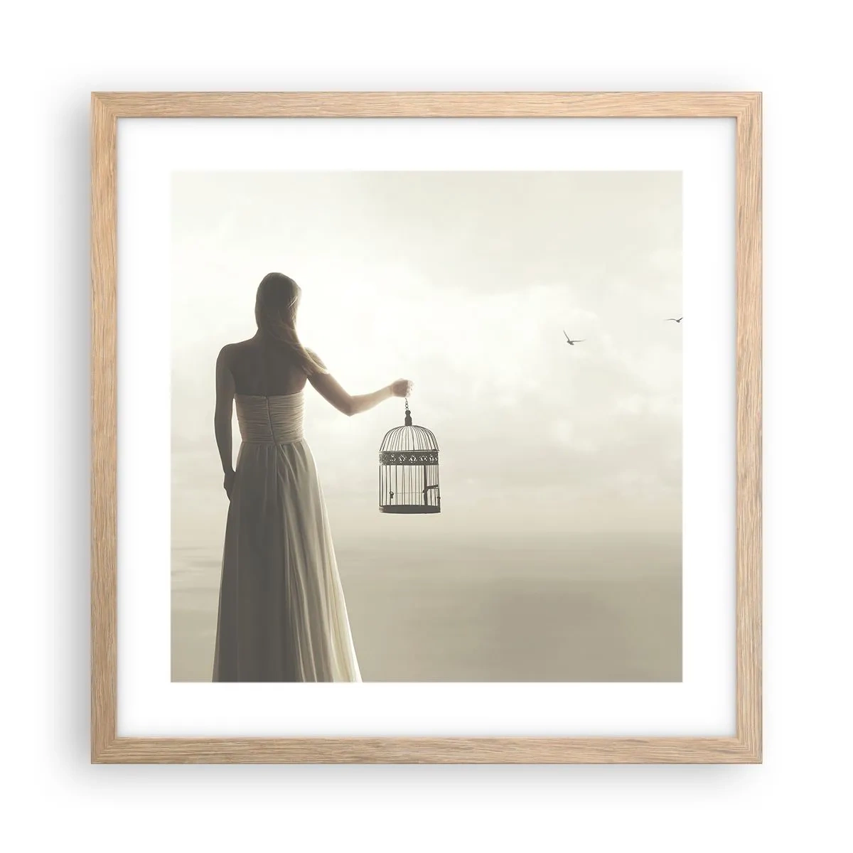 Affisch i ram av ljusek - Var fri - 40x40 cm