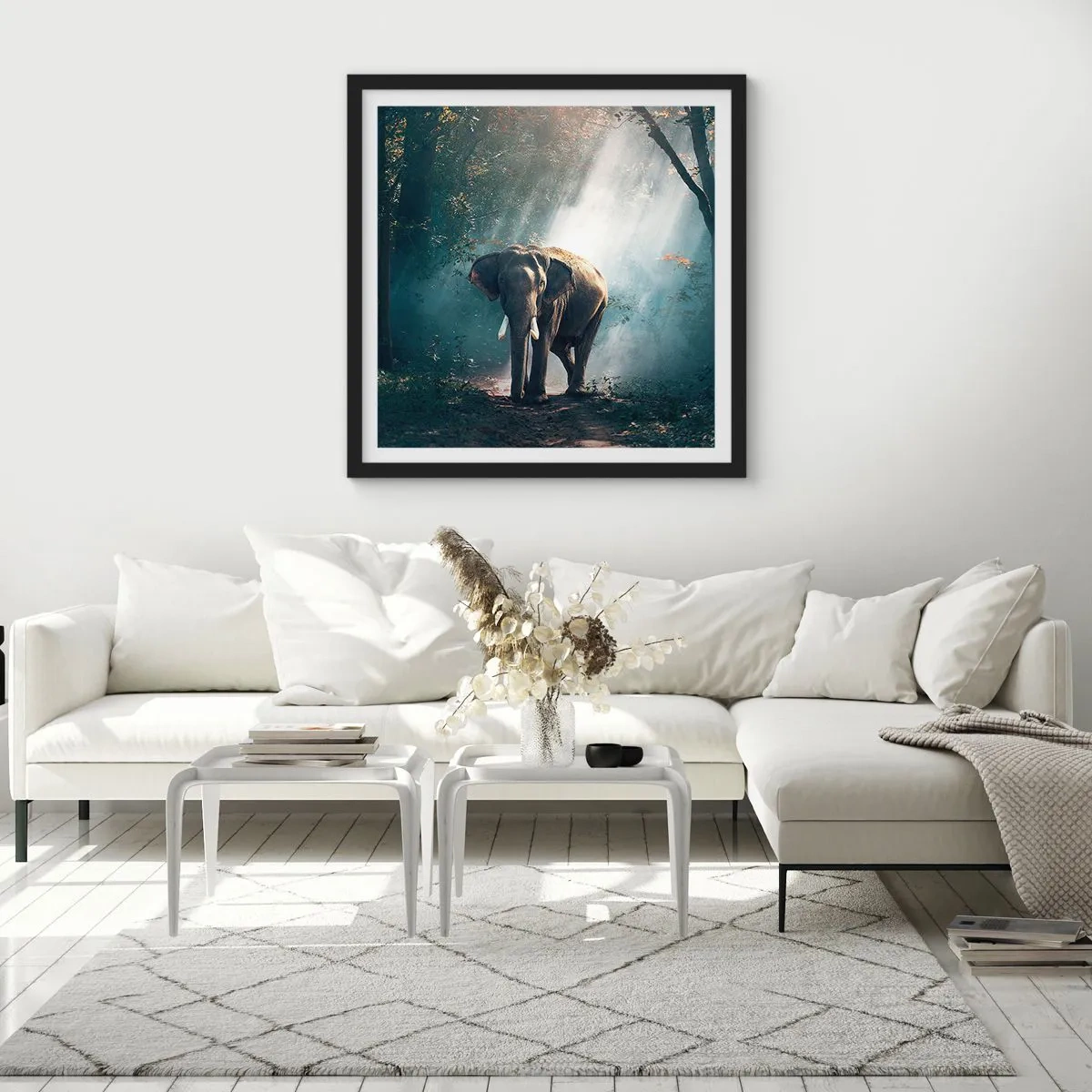 Affisch i svart ram - Lugn promenad - 30x30 cm