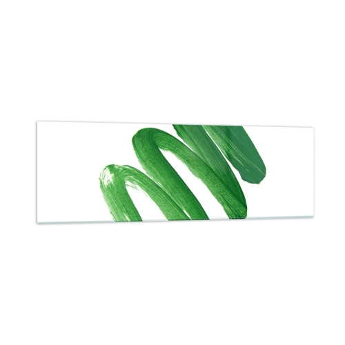 Glastavla - Bild på glas - Ett grönt skämt - 160x50 cm