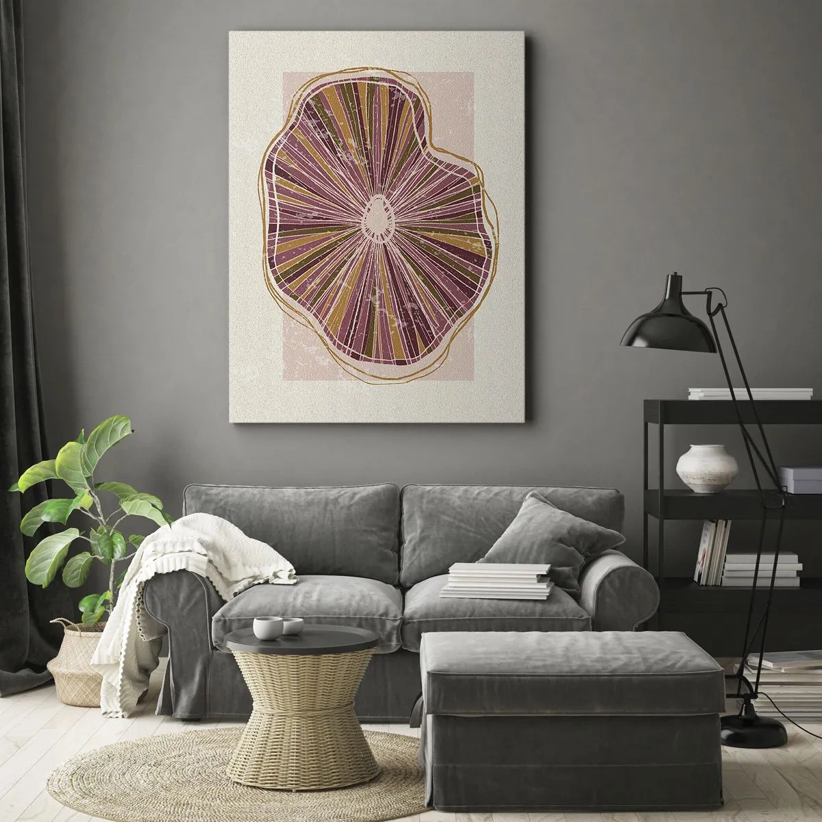 Canvastavla - Bild på duk - Strålande abstraktion - 50x70 cm