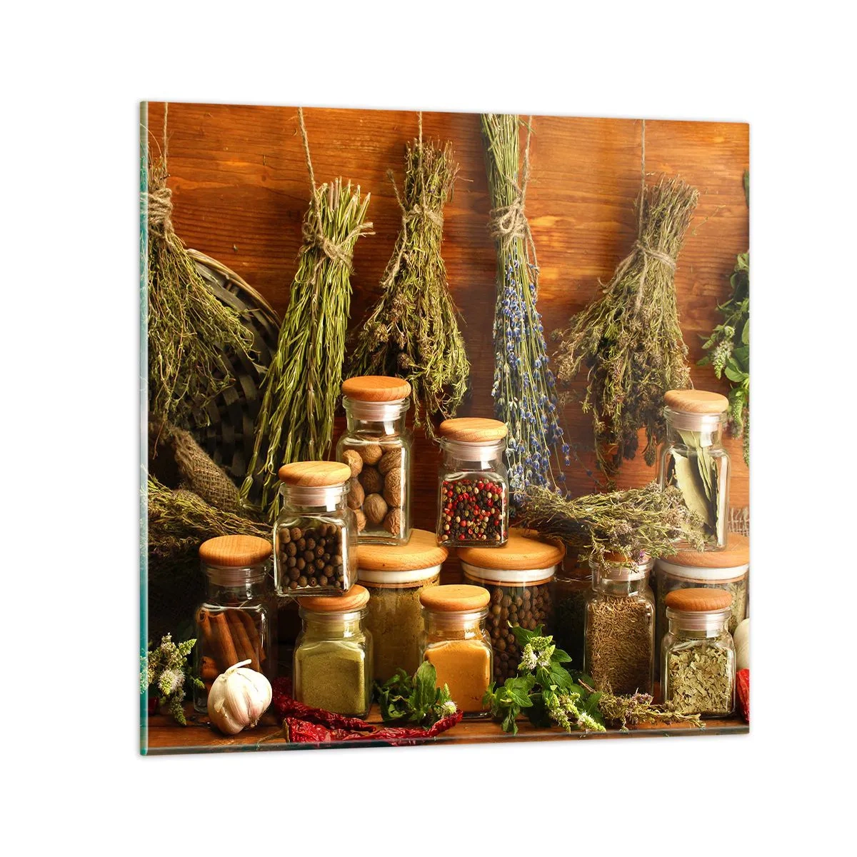 Glastavla - Bild på glas - Trolldom i köket - 50x50 cm