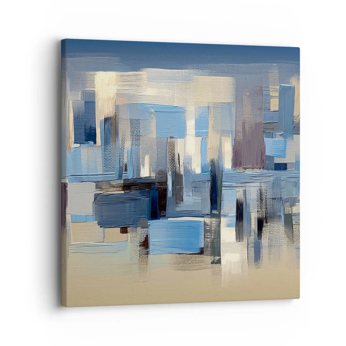 Canvastavla - Bild på duk - Blå konstruktion - 30x30 cm
