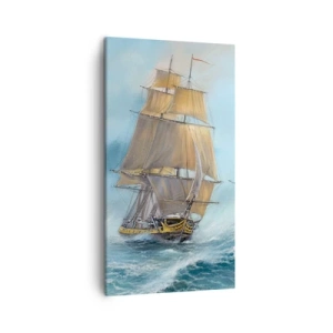 Canvastavla - Bild på duk - Vinkande genom vågorna - 45x80 cm