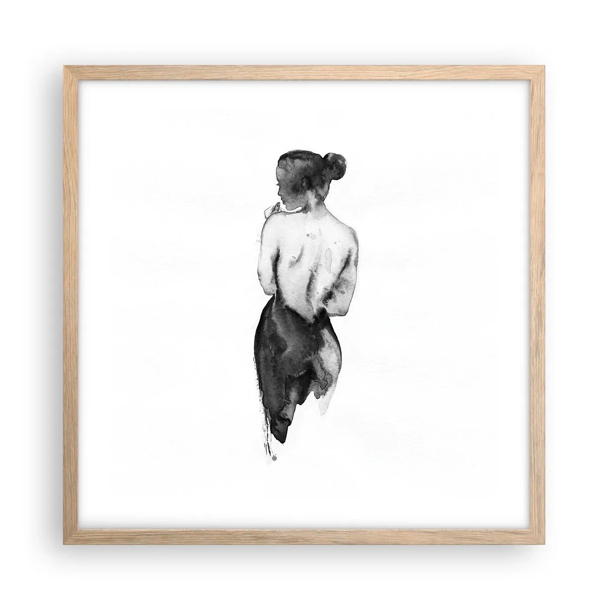 Affisch i ram av ljusek - Världen försvinner i hennes närvaro - 50x50 cm