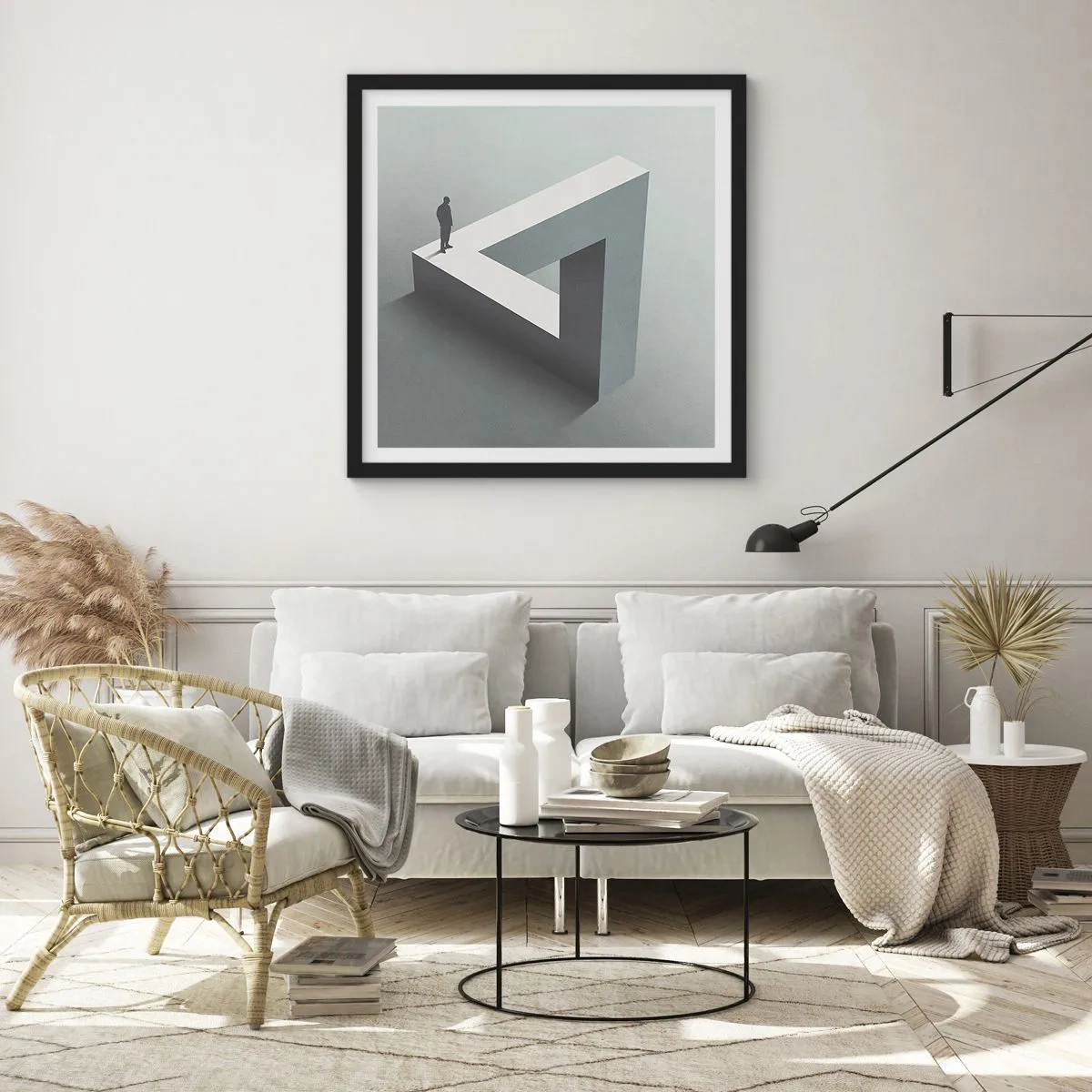 Affisch i svart ram - Och ändå möjligt - 50x50 cm