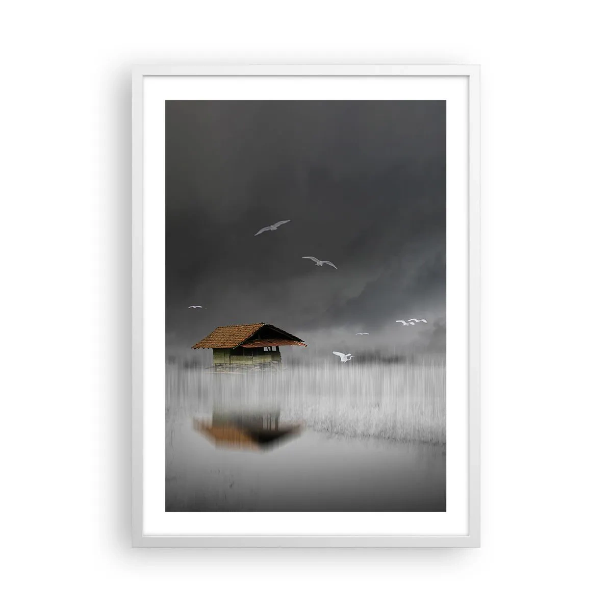 Affisch i vit ram - Regnskydd - 50x70 cm