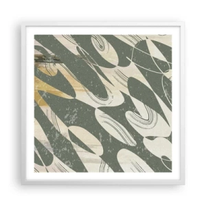 Affisch i vit ram - Rytmisk abstraktion - 60x60 cm