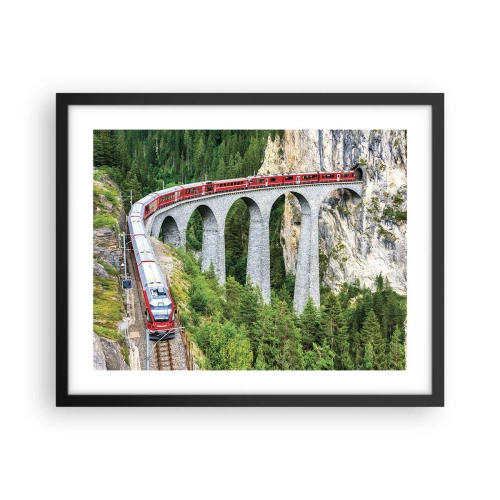 Affisch i svart ram - Dags för fjällutsikter - 50x40 cm