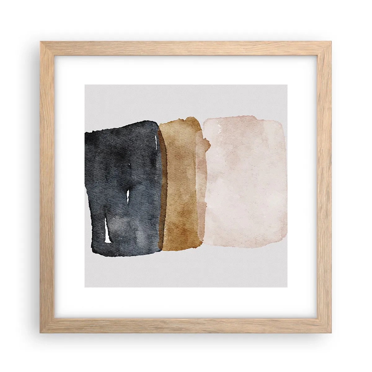 Affisch i ram av ljusek - Komposition av jordens färger - 30x30 cm