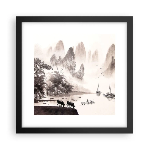 Affisch i svart ram - Österns exotiska vardag - 30x30 cm