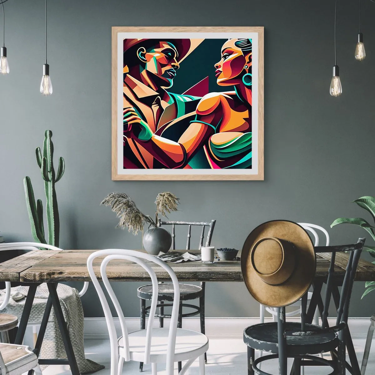 Affisch i ram av ljusek - I hjärtats rytm - 60x60 cm