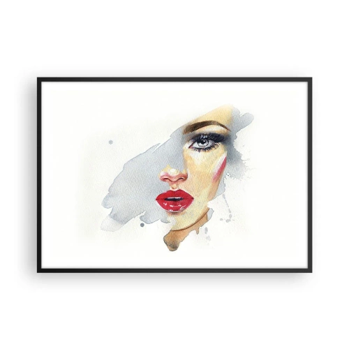 Affisch i svart ram - Reflektion i vattendroppe - 100x70 cm