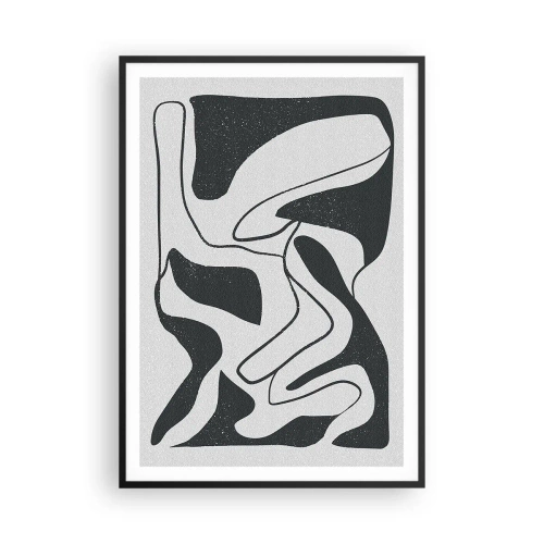 Affisch i svart ram - Abstrakt lek i en labyrint - 70x100 cm