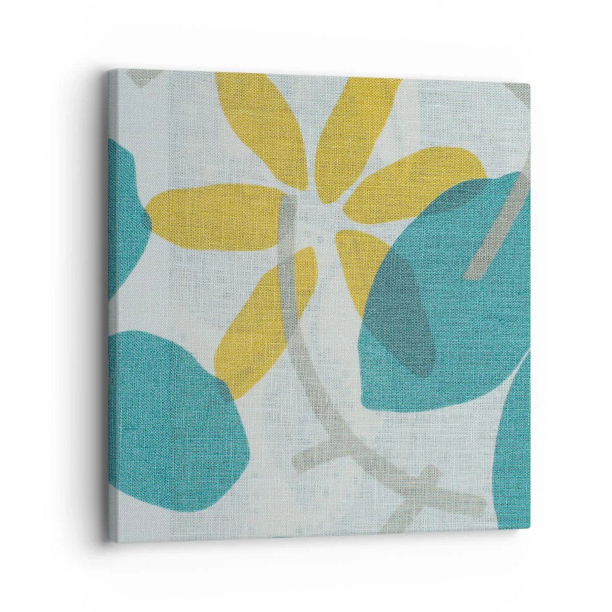 Canvastavla - Bild på duk - Bland azurblå blad - 30x30 cm
