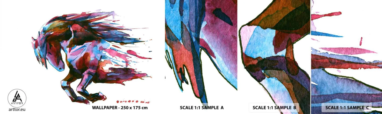 Fototapet Prov Standard Eco - I extas - Djur, Abstraktion, Häst - 100x30 cm