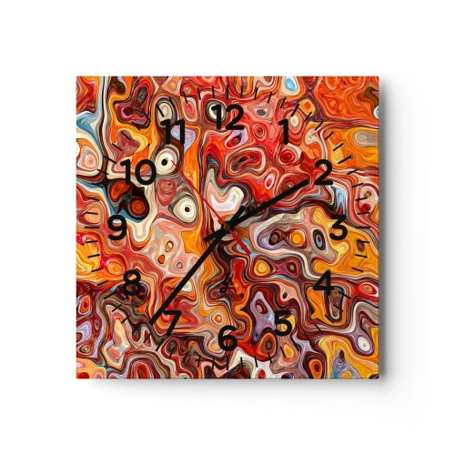 Väggklocka - Klocka på glas - Om nötterna löstes upp i honung - 30x30 cm