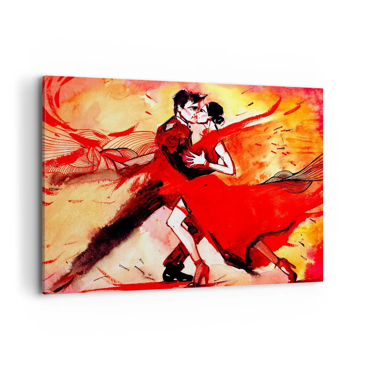 Canvastavla - Bild på duk - Passionens lila rytm - 100x70 cm
