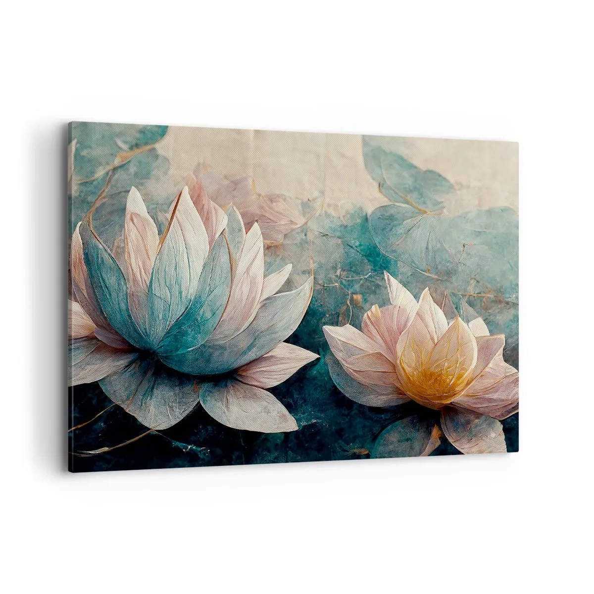 Canvastavla - Bild på duk - Stjärnor i en sjö - 120x80 cm