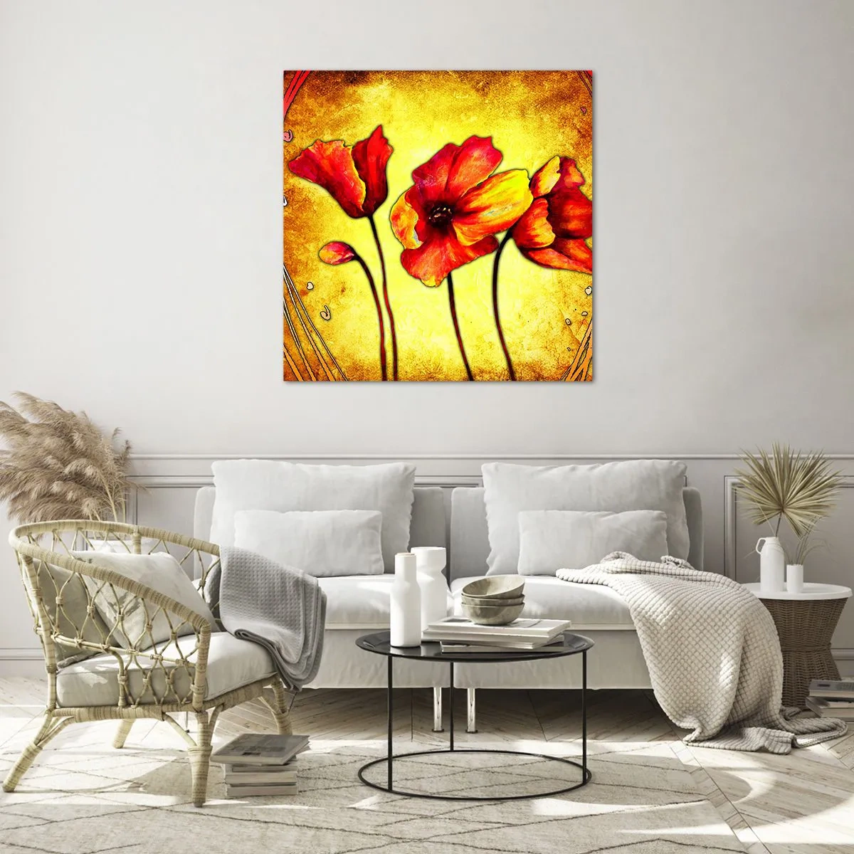 Glastavla - Bild på glas - Dekoration i Jugendstil - 30x30 cm