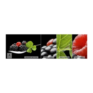 Provbit av fototapet Premium Sand - Fräschhetens smak - Frukt, Björnbär, Hallon - 100x30 cm