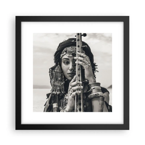 Affisch i svart ram - Bara Orientens musik - 30x30 cm