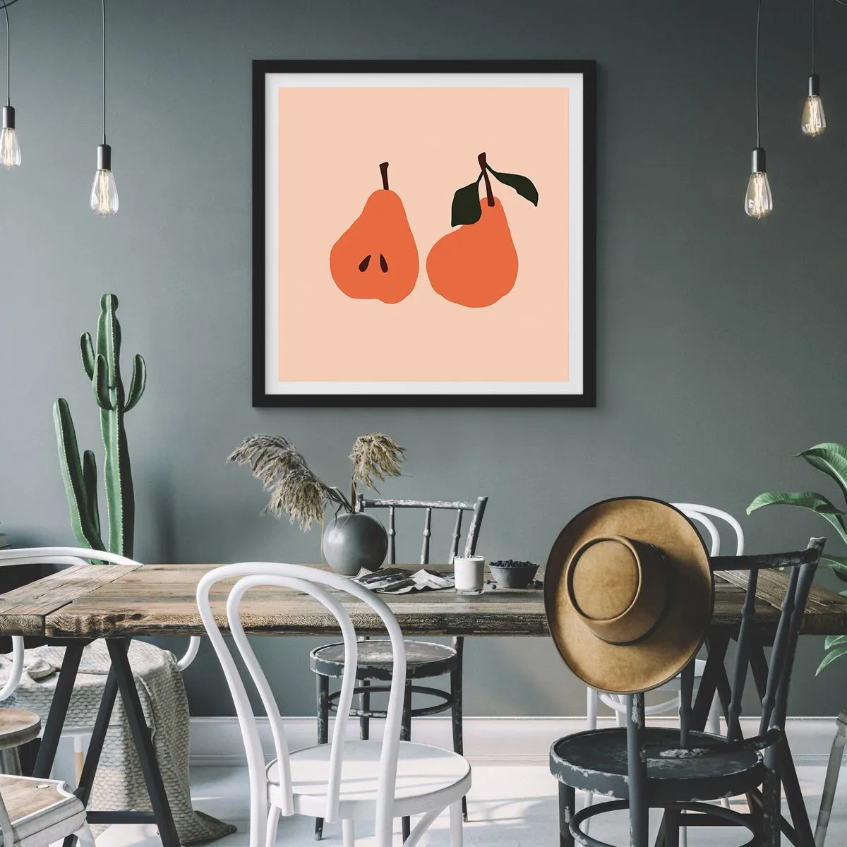 Affisch i svart ram - Bara sötma - 50x50 cm