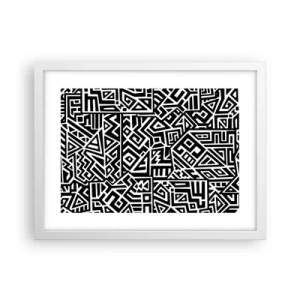 Affisch i vit ram - Prekolumbisk komposition - 40x30 cm