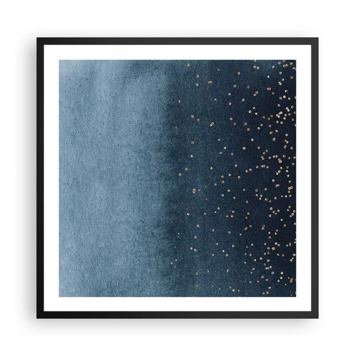 Affisch i svart ram - Komposition – blåa faser - 60x60 cm