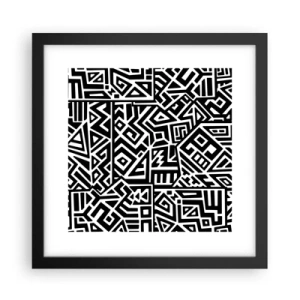 Affisch i svart ram - Prekolumbisk komposition - 30x30 cm