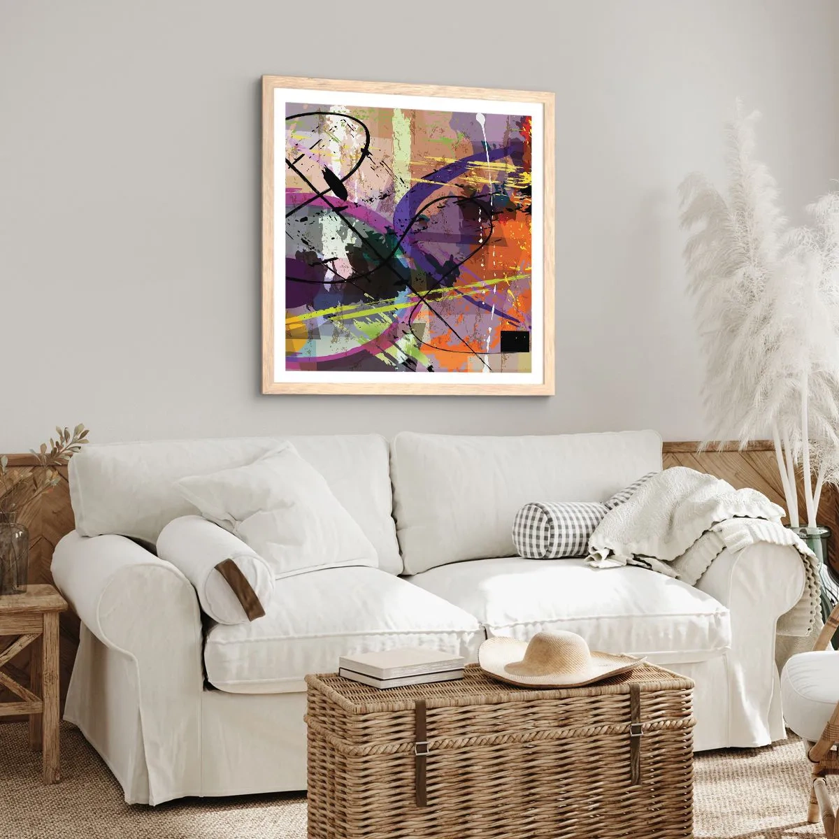 Affisch i ram av ljusek - Rakt fram eller runt - 60x60 cm