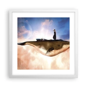 Affisch i vit ram - Överrealistisk resa - 40x40 cm