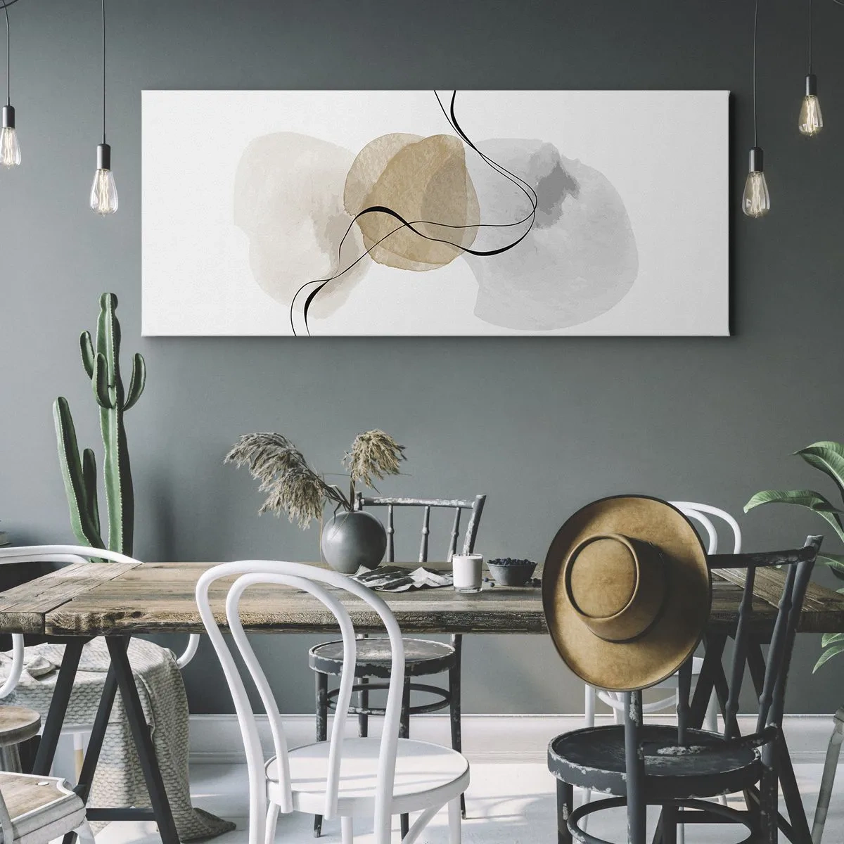 Canvastavla - Bild på duk - Luftpärlor - 160x50 cm